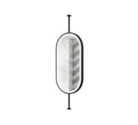 Specchio a LED double-face con illuminazione integrata, cornice in metallo da soffitto, perfetto per il bagno, 40 x 80 cm, colore: nero