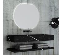 Specchio a Led Evia retroilluminato interruttore touch semicircolare - CONFEZIONE: 1 pz., Tonalità: Dimmerabile 2700-4500-6500K, Dimensione: 100x80 cm