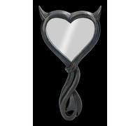 Specchio A Mano - Cuore Di Diavolo Nero - Alchemy Inghilterra Specchio Gotico