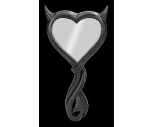 Specchio A Mano - Cuore Di Diavolo Nero - Alchemy Inghilterra Specchio Gotico