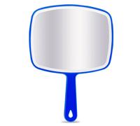 Specchio a mano grande, specchio portatile con manico, specchio da salone compatibile con barbieri e parrucchieri.