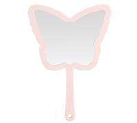 Specchio a Mano Specchio Trucco con Manico Specchio Barbiere Portatile 1 Pezzo Specchio Portatile Donna a Forma di Farfalla Adatto per L'uso Quotidiano o da Portare con Sé in Viaggio (Rosa)