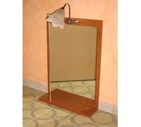 SPECCHIO A MURO BAGNO A MISURA CON MENSOLA E PLAFONIERA