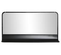 SPECCHIO A MURO CON MENSOLA PER BAGNO CAMERA ENTRATA CORNICE METALLO NERO