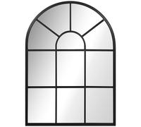 Specchio a Parete e a forma di Arco 70x50 cm in Metallo e Vetro Nero
