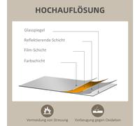 Specchio a Parete HOMCOM 50x70cm con 4 Ganci Decorativi Rettangolare per Camera da Letto e Bagno in Materiale di Alta QualitÃ