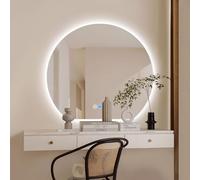 Specchio a semicerchio a LED moderno specchio da bagno a induzione corpo umano sinistro destro verso il basso tagliato 3 colori dimmer anti nebbia elegante specchio da parete per la decorazione della