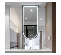 Specchio a Sospensione ad Arco con luci, Specchio da Bagno/corridoio sospeso a Parete con Luce LED, Cornice Extra Sottile, Decorazione Che valorizza Lo Spazio, per casa e Hotel (50x100 cm)