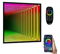 Specchio a Tunnel LED Infinity Mirror Light con Telecomando 3D Octagon Infinity Wall Mirror Multi Color Changing Light per Casa Camera da Letto Soggiorno Party Bar E-50cm/19.7"