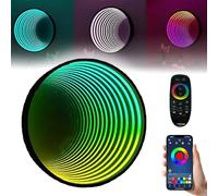 Specchio a Tunnel LED Infinity Mirror Light con Telecomando 3D Octagon Infinity Wall Mirror Multi Color Changing Light per Casa Camera da Letto Soggiorno Party Bar C-70cm/27.6"