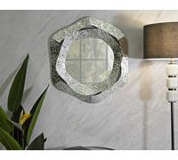 Specchio Abacaxis, Specchiera, Articolo d'arredo a Muro, Decorazione con Specchio, 66x6 h75 cm, Argento