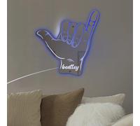 Specchio Acrilico Illuminato a LED Personalizzato - 7 Colori che Cambiano, Luce al Neon con Nome Personalizzato, Decorazione da Parete per Camera da Letto e Soggiorno, Regalo di Natale di Compleanno