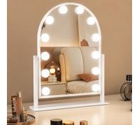 Specchio ad Arco da Tavolo Struttura in Alluminio e Led a Bulbi 3 Colori 30x40cm