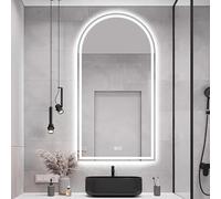 Specchio ad arco LED dimmerabile per bagno, 80 x 120 cm, anti-appannamento, illuminazione tricolore, design versatile verticale/orizzontale, arredamento moderno per la casa, perfetto per qualsiasi