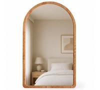 Specchio ad Arco Struttura in Legno Quercia Decorazione Design Moderno 46x60cm