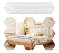 specchio adesivo, 24 pezzispecchio adesivo da parete specchietti autoadesivi Specchio Adesivo Acrilico Esagonale bagno,specchi adesivi progetti fai da te, da incollare decorazione da parete（8x6.8x4cm）