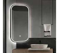 Specchio angolare a LED orientabile a 360°, dimmerabile, specchio da trucco HD con struttura in metallo, specchio da parete girevole per bagno, perfetto per gli appassionati di teles e trucco.