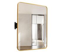 Specchio angolare bagno pieghevole, specchio cosmetico parete, rettangolare