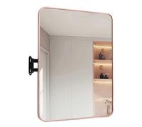 Specchio angolare bagno pieghevole, specchio cosmetico parete, rettangolare
