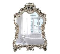 Specchio antico, Specchio da bagno barocco decorato, 57 x 77 cm Specchio da parete decorativo tradizionale, Specchio da appendere vintage per vanità, specchio da parete per soggiorno (Colore: argento)