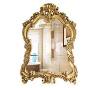Specchio antico specchio da bagno barocco ornato specchio da parete decorativo tradizionale 57 x 77 cm, specchio da appendere vintage per vanità, specchio da ingresso per soggiorno (colore: oro)