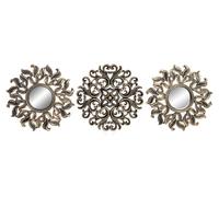 SPECCHIO ARREDO SET 3 PEZZI CRISTALLO DECAPE' BRONZO