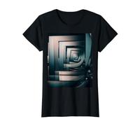 Specchio Art Vetro Hall Specchi Infinity Specchi Maglietta con Stampa Grafica Economica, Donna, Nero, XL