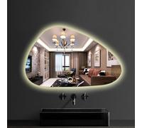 Specchio Asimmetrico A LED For Bagno,40X60CM|50X70CM|60X80CM|70X90CM Specchio Da Parete Irregolare Con Luce LED, Specchio Cosmetico, Specchio For Trucco, For Camera Da Letto, Ingresso, Soggiorno ( Col