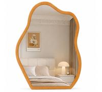 Specchio Asimmetrico da Parete Quercia Cornice Legno Decorazione Interni 46x60cm