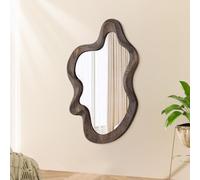 Specchio asimmetrico per decorazione da parete grande carino ed elegante unico specchio da parete con cornice in legno specchio da vanità artistico specchio decorativo per soggiorno camera da letto