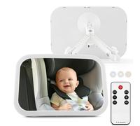Specchio Auto Sedile Posteriore Bambino, Ruotabile a 360° con Telecomando Gancio Clip Illuminazione per la Maggior Parte Delle Auto