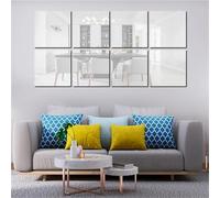 Specchio autoadesivo in plastica | Argento 20x20 centimetri 30x30 centimetri Decorazione da parete for soggiorno bagno camera da letto(20L x 20W cm)