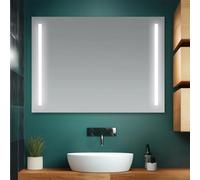 Specchio bagno 105x70 cm con LED laterali e installazione reversibile