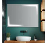 Specchio bagno 105x70 cm reversibile con LED naturale agli angoli