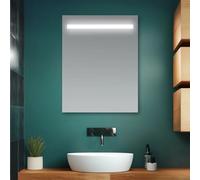 Specchio bagno 50x70 cm con fascia LED superiore bianco naturale