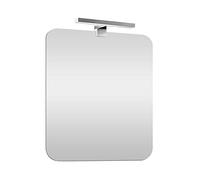 Specchio Bagno 70x90 cm con Lampada, Installazione Reversibile, Completa di LED Luce Fredda 30 cm a Risparmio energetico