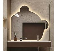 Specchio Bagno A Illuminazione LED A Interruttore Touch, Specchio Orso Da Parete Antiappannamento, Specchio Trucco Luce Regolabile, per Bagno, Ingresso, Camera Da Letto ( Color : R , Size : 39.3"x39.3