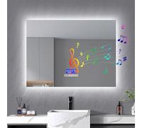 Specchio Bagno con luce, Espelho Casa di Banho con 3 Livelli di Regolazione della Luminosità Funzione di Sbrinamento Specchio di Trucco con Luce Specchio LED Bagno con Indicatore di Temperatura
