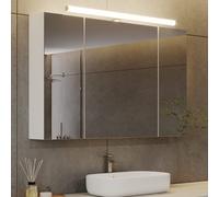 Specchio Bagno Contenitore con Luce e Presa Elettrica Mobile Bagno con Specchio