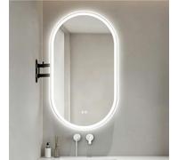 Specchio bagno da parete con luce e braccio estensibile orientabile | Telaio in lega di alluminio,rotazione a 360°,specchio per soggiorno o ingresso(Silver,90x50cm)