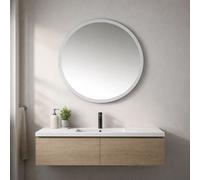 Specchio Bagno Jonas In Stone Artificiale Bianco Opaco Forma Tonda - CONFEZIONE: 1 pz.