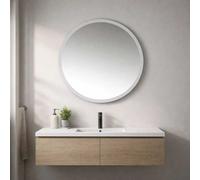 Specchio Bagno Jonas In Stone Artificiale Bianco Opaco Forma Tonda - CONFEZIONE: 1 pz.