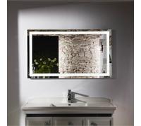 Specchio bagno parete 60x80 cm retroilluminato fascia led rettangolare moderno