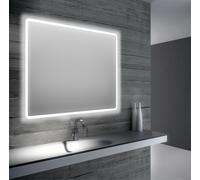 Specchio bagno retroilluminato a led sul perimetro da 90x75 cm reversibile