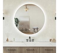 Specchio bagno Tondo 50cm Retroilluminato Con Led, Antiappannamento + 3 Luci