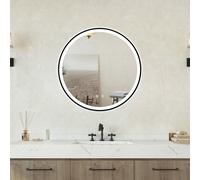 Specchio bagno Tondo 60-80 cm Retroilluminato Con Led, Antinebbia + 3 Luci