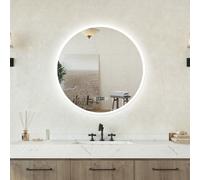 Specchio bagno Tondo 60cm Led Con 3 Luci + Orologio + Antiappannamento