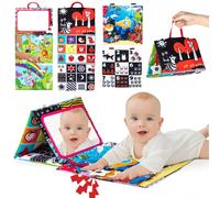 Specchio Bebe Montessori 0-18 mesi con libro interattivo bianco e nero