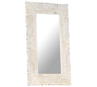 vidaXL Specchio Bianco 80x50 cm in Legno Massello di Mango