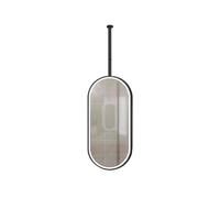 Specchio bifacciale sospeso, specchio decorativo ovale, rotazione a 360°, striscia luminosa a LED, illuminazione a 3 temperature di colore con luminosità regolabile(Black,60x90cm)
